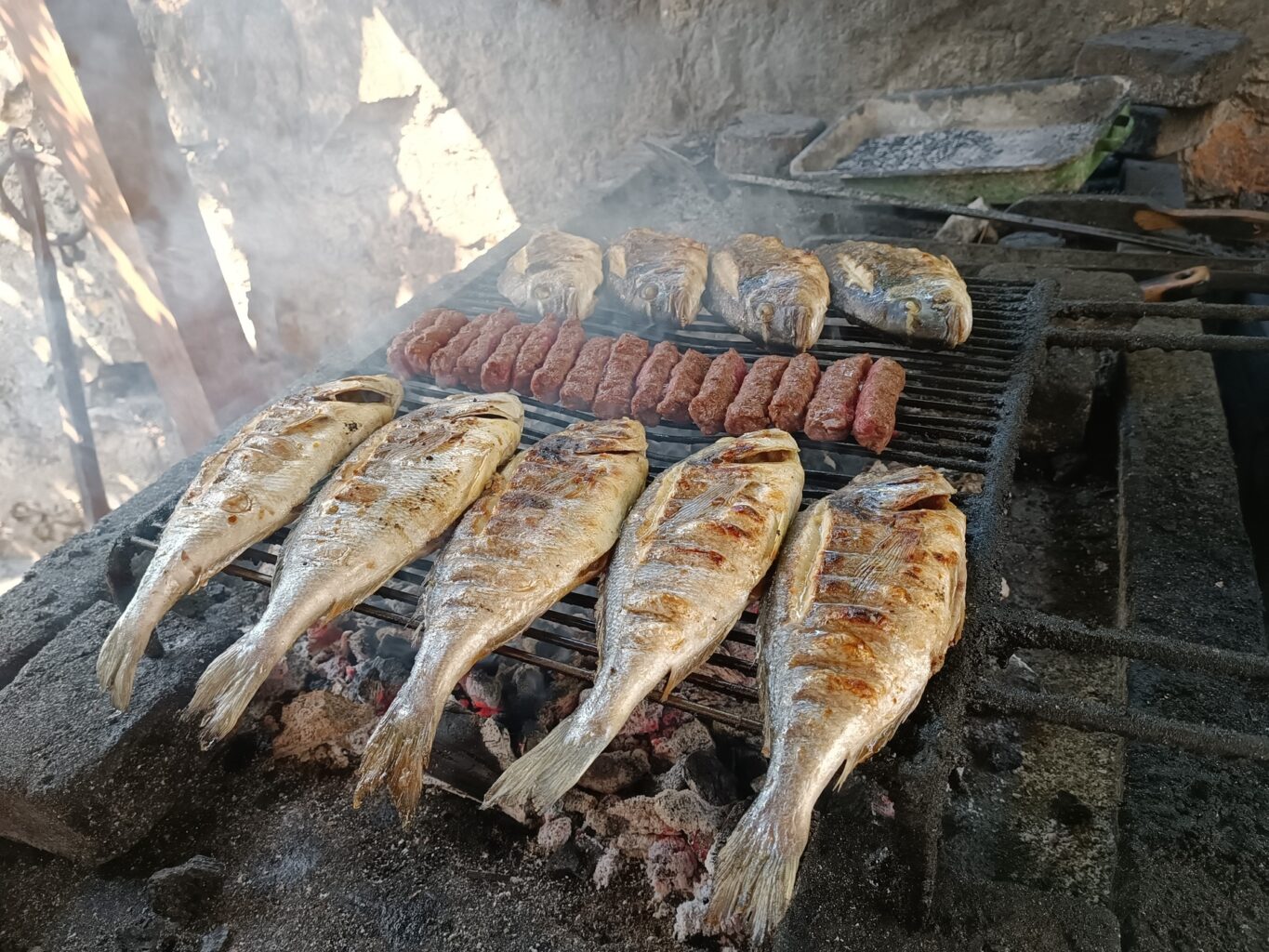 Fish on the grill in Croatia