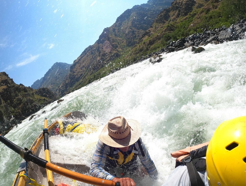 Flipping in Wild Sheep Rapid on a Hells Canyon River Trip in Idaho