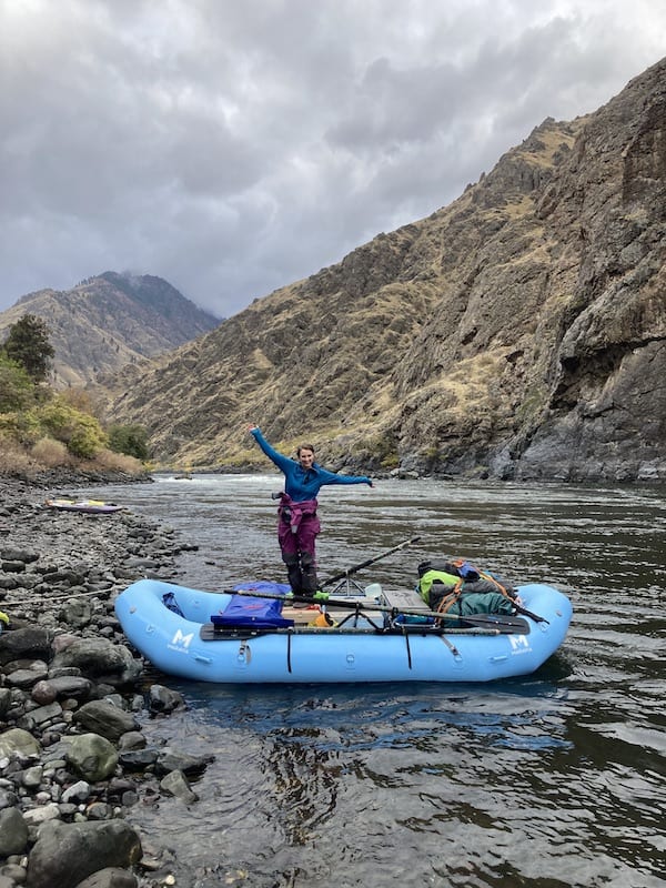 Standing in a raft on the Snake River