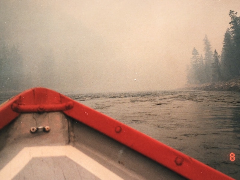 Smoky conditions from a dory on the Salmon River
