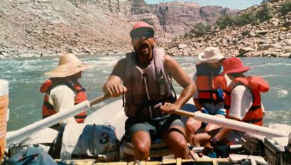 OARS Operations Manager rowing Cataract Canyon early in his career