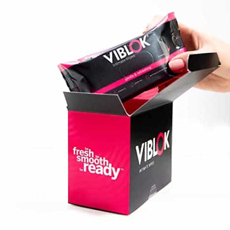 Viblok intimate wipes for on-the-go bathing