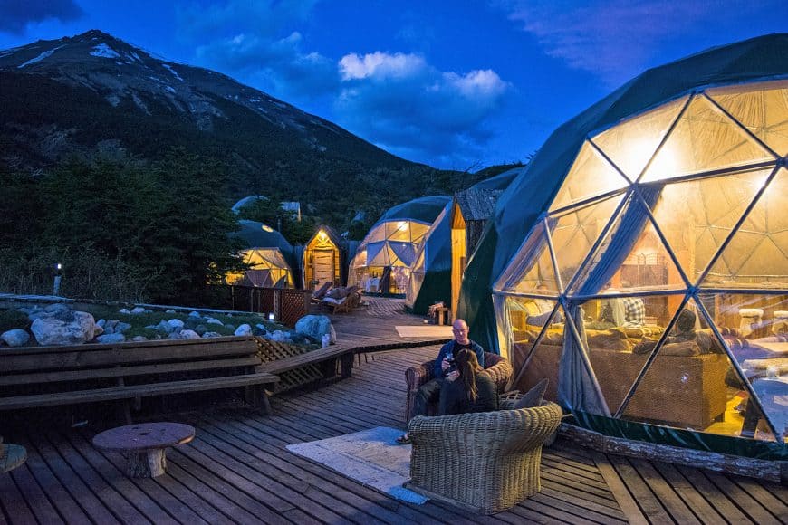 Geodesic domes in Patagonia