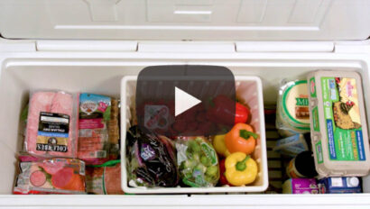 Video thumbnail of a cooler packed with food.