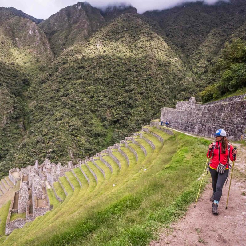 A person hiking the Inca Trail.