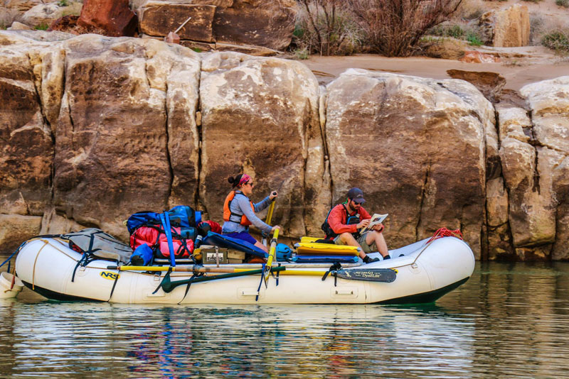 Boaters on a private Grand Canyon river trip
