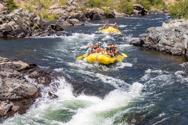 A group of rafters on the South Fork of the American River