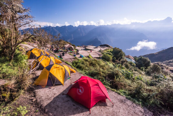 Camping on the Inca Trail in Peru.