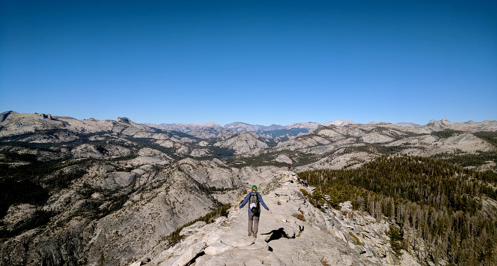 A lone hiker on Cloud's Rest in Yosemite National Park