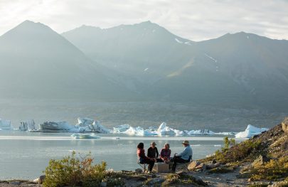 Pausing on the side of the Alsek River